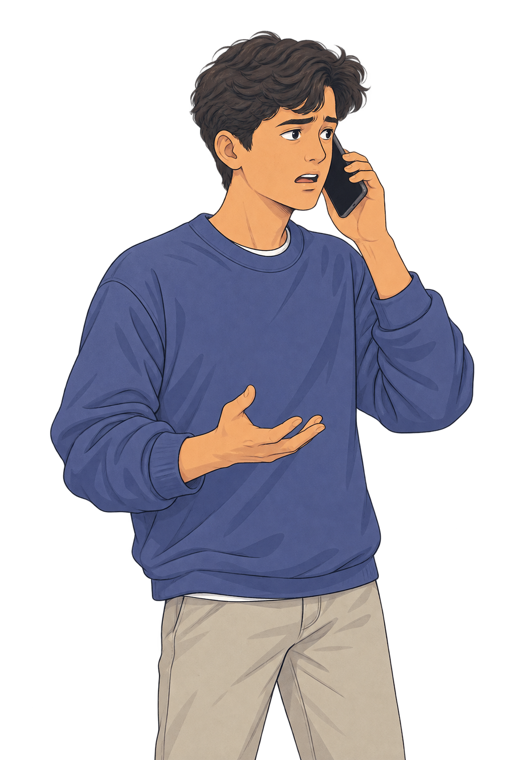 Young person calling Raksha for help